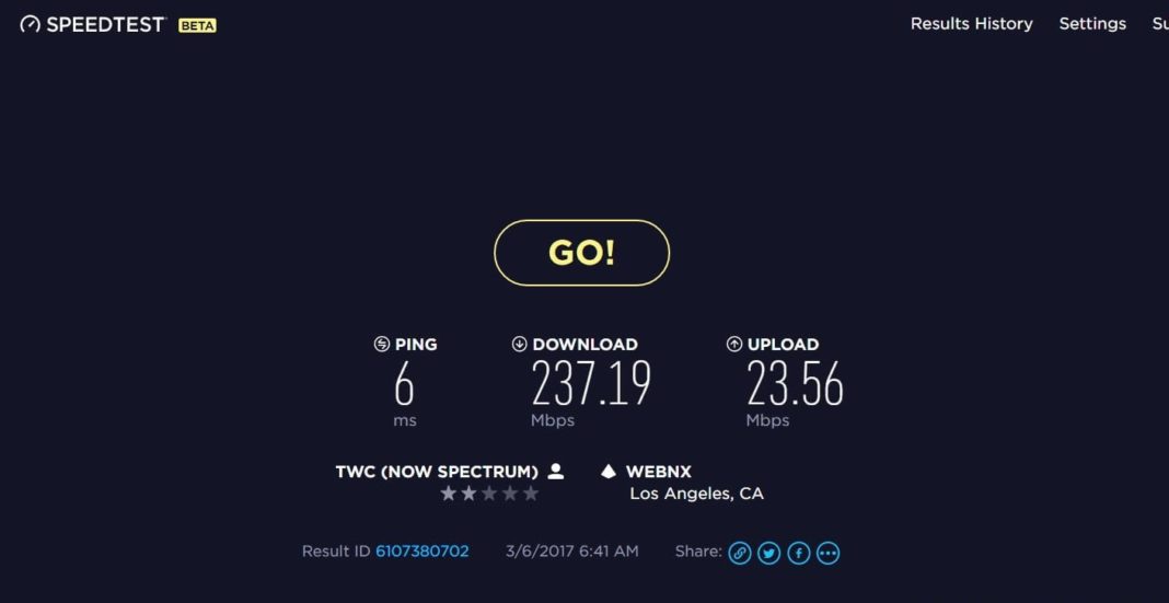 internet connection latency test